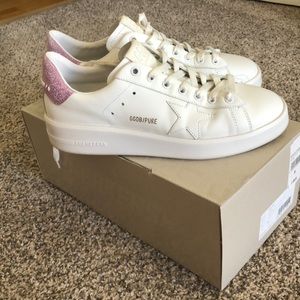 Golden Goose Pure Star with Pink Glitter Heel Tab